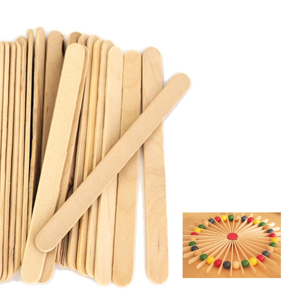 Flat Natural Wood Craft Sticks Popsicle Sticks Bulk 4-1/2 x 3/8