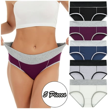 

Mishuowoti Women Solid Color Patchwork Briefs Panties Underwear Knickers Bikini Underpants