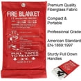 thumbnail image 6 of Fire Blanket For Home XL- 59 x 59 Fire Blankets Emergency For People Fire Retardant Blanket Fire Shelter Large Suppression Fiberglass Kitchen Home Restaurant House Fire Proof Survival Safety Reusable, 6 of 9