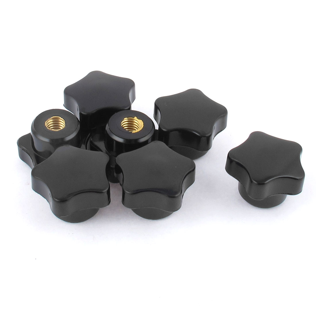 Uxcell 7Pcs M7 Female Thread Star Shaped Head Clamping Nuts Knob