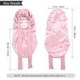 thumbnail image 2 of AWAYTR Long Satin Bonnet for Women - Double Layer Elastic Silk Bonnet Hair Sleeping Cap with Tie Band, 2 of 7