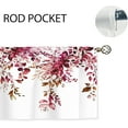 thumbnail image 5 of Burgundy Eucalyptus Leaves Valances Kitchen Curtains Rustic Watercolor Red Flower Floral Window Drapes Plant Botanical Bedroom Bathroom Living Room Treatment Tier Fabric 1 Panel 52Wx18H Inch, 5 of 6
