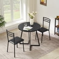 thumbnail image 3 of VECELO 31.5" Round Dining Table with Metal Legs for Kitchen Living Room Coffee Table Bristro Table, Black, 3 of 9