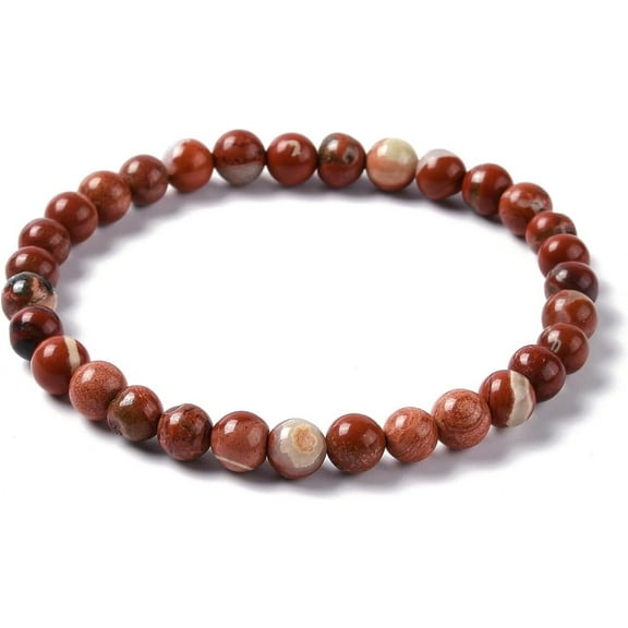 1 pc Natural Red Jasper Bead Stretch Bracelets Round 2 inch~2-3/8 inch(5~6cm) Bead: 5.8~6.8mm