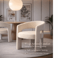thumbnail image 2 of KOSSMAI Modern Barrel Accent Dining Chair – Upholstered Curved Back Armchair with 3-Leg Design, No Assembly, Soft Velvet Fabric – for Living Room, Bedroom, Dining or Office Seating (Beige), 2 of 6