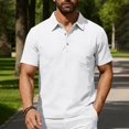thumbnail image 2 of Oalirro Men's Short Sleeve Polo Shirt – Relaxed Fit, Soft Cotton for Everyday Comfort & Lightweight Summer Style, 2 of 9