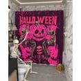 thumbnail image 5 of Halloween Pumpkin Shower Curtain Set ，Waterproof Fabric Shower Curtains Leather Jacket Skull Skeleton Shower Curtains for Bathroom,Bathroom Decor 36"x72", 5 of 6