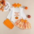 thumbnail image 2 of Zaveiop Infant Baby Girl Halloween Outfit 3 6 9 12 18 Months Long Sleeve Romper Skort Headband and Socks Clothes Set Size 3-6 Months, 2 of 4