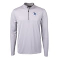 thumbnail image 2 of Men's Cutter & Buck Gray/White Tampa Bay Rays Virtue Eco Pique Micro Stripe Recycled Quarter-Zip Pullover Top, 2 of 3