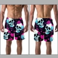 thumbnail image 3 of luoweisi Men's Beach Shorts Quick Dry Swim Trunks with Mesh Lining Couple Skulls L, 3 of 5