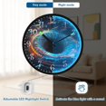 thumbnail image 5 of Voice Activated Clock with Glow Light 12 Inch Large Silent Wall Clock Battery Operated for Home Decor Colorful Digital Lines, 5 of 8