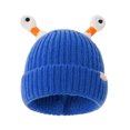 thumbnail image 1 of Sonducket Bonito gorro de punto oscuro que brilla, fibras acrílicas duraderas y cómodo de llevar, gorro de pequeño monstruo brillante Sombreros azul real, 1 of 6