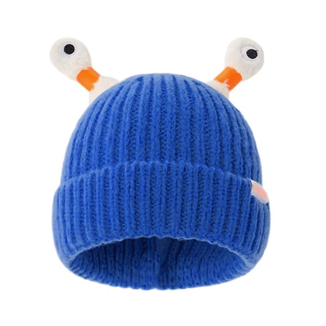 Sonducket Bonito gorro de punto oscuro que brilla, fibras acrílicas duraderas y cómodo de llevar, gorro de pequeño monstruo brillante Sombreros azul real