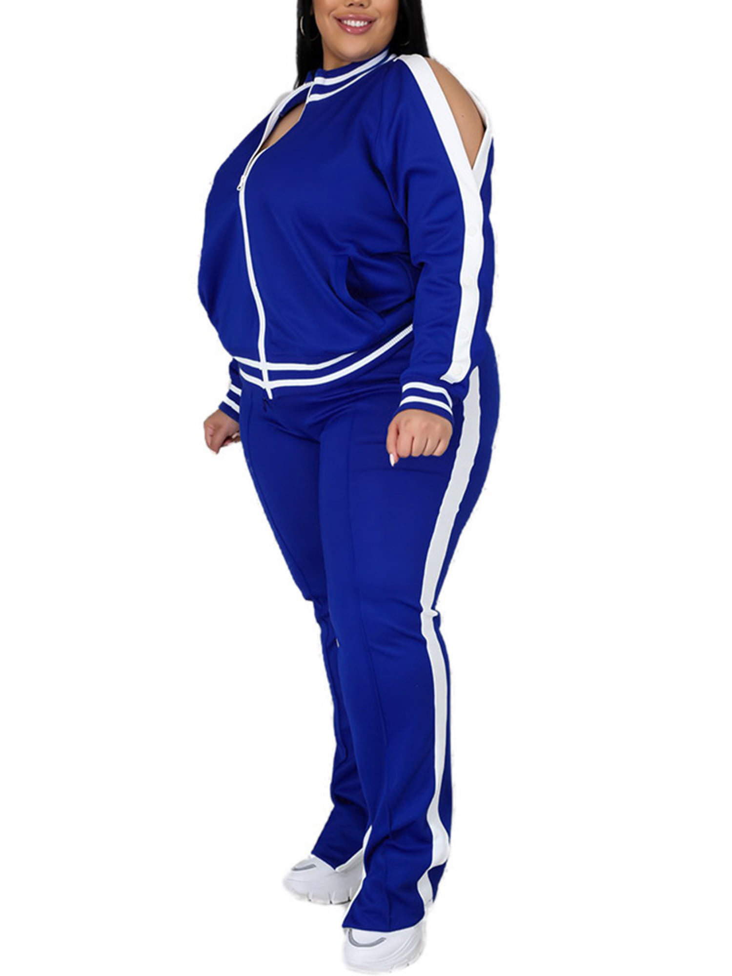 Fall Winer Clothes Women Plus Size Tracksuits 3XL 4XL 5XL Long Sleeve  Sweatsuits Zipper Jacket+Pants Two Piece Set Solid Bigger Size Outfits  Jogging Suits 5614 From 20,34 €