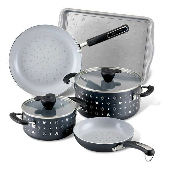 Juego de ollas Disney Monochrome. Farberware. 7 pzs. Aluminio con antiadherente cerámico.