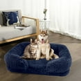 thumbnail image 6 of Nmdmisc Dog Bed for Indoor - Pet Bed Cats Bed Calming Dog Cats Bed Cuddler Warming Cozy Soft Bed Fluffys Faux Furs Plush Dog Bed Cushion Bed for Small Medium Dogs and Cats -Navy, 6 of 6