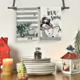 thumbnail image 2 of Sm:)e Snowman Truck Christmas Tree Winter Kitchen Dish Towel Striped 18x26 Inch Set of 2, 2 of 6