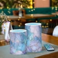 thumbnail image 3 of Yayeee Flameless Candles with Remote Flickering Battery Operated Multi Color Changing, Pink Marble Pattern, 3 of 7