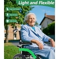 thumbnail image 4 of YEBEI Lightweight Transport Wheelchair Foldable, Double-Brake Design Wheelchair with Self-Propelled for Adults with 20-Inch Large Rear Wheel Support 230Lbs Green, 4 of 10