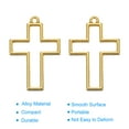 thumbnail image 4 of Uxcell Cross Shape Alloy Open Back Bezel Pendants DIY Hollow Resin Frame, Gold Tone 20 Pack, 4 of 5