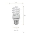 thumbnail image 5 of (8 bulbs) Sylvania CFL T2 Twist Light Bulb, 60W Equivalent, Efficient 13W, 850 Lumens, Medium Base, 2700K, Soft White, 5 of 5