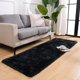 thumbnail image 4 of Alfombra esponjosa para recámara, sala de estar, alfombra de área de pelo negro de 2 x 6 pies, alfombra suave y mullida para mesita de noche, cuarto de niños, recámara universitario,Negro, 4 of 7