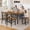 Brown, variant on HOQBN Dining Table Set,Wooden Kitchen Table Set for 6,Farmhouse 7-Piece Dining Room Furniture for Small Space, Breakfast Nook, Apartment,Brown