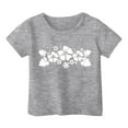thumbnail image 3 of Toddler Girls Tshirts Flower Print Round Neck Short Sleeve Top Kids Girls Everyday Wear Stylish Comfortable Tees，3 -4 Years, 3 of 3
