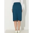 thumbnail image 4 of DARING DIVA Women's Jean Back Vent Midi Length Denim Skirts XL Peacock Blue, 4 of 6