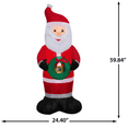 thumbnail image 5 of Home Accents Holiday 5 ft. LED Christmas Airblown Inflatable Santa Holding a Wreath, 5 of 5