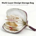 thumbnail image 6 of Mini Travel Jewelry Case - Portable Five Compartments Jewelry Bag Zipper with Tassel, Velvet Organizer Pouch for Rings Necklaces Bracelets Earrings 13.5*12CM Dark Green, 6 of 6