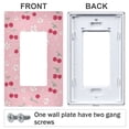 thumbnail image 3 of Yayeee Rocker Switch Wall Plate 2-Gang 4.7"x4.6" Home Decorative Outlet Cover, Pink Cute Cherry Pattern, 3 of 6