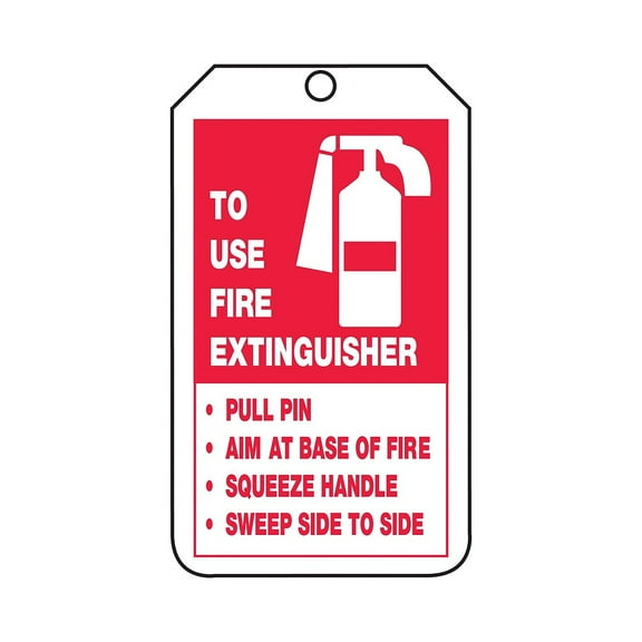 Accuform Signs 5 3/4" x 3 1/4" RP-Plastic Fire Inspection Tag "TO FIRE.." Red On White TRS218PTP