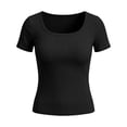 thumbnail image 6 of Ichuanyi Basic T Shirts for Women,Crew Neck Short Sleeve Summer Shirts,Solid Loose Fit Tshirt, Plain Workout Tops, Undershirts, 6 of 6