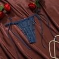 thumbnail image 4 of Panties for Women,Lace Thong Underwear For Women Low Rise T Back G String With Tie Side Straps Hollow Out Design Pure Desire Style Comfortable Breathable Soft Stretchable,Womens Underwear,Blue,S, 4 of 4