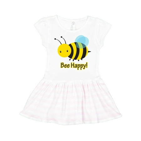 

Inktastic Bee Happy! Gift Toddler Girl Dress