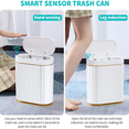 Trash Can with Lid Automatic Garbage Can, Slim Smart Trash Can, Small