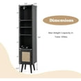 thumbnail image 3 of XgoodX 54" Tall 4-Tier Bookcase with Door, Freestanding Slim Narrow Book Cabinet with Adjustable Shelf, Vertical Bookshelf with Leg, Open Shelving Display Rack, Boho Wooden 4-Cube Storage Organizer, 3 of 10