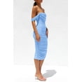 thumbnail image 3 of Vestido PRETTYGARDEN 2025 Midi Fruncido con Hombros Descubiertos Azul Claro M, 3 of 7