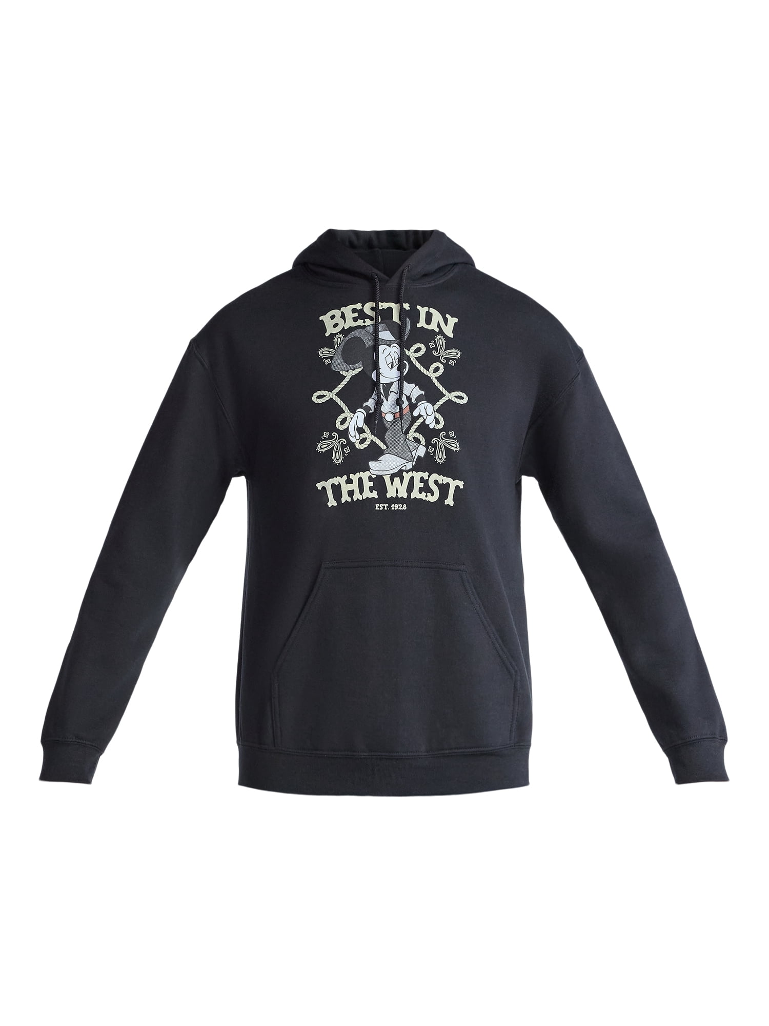 Disney Mickey Mouse Best In The West Men's and Big Men's Graphic Fleece Hoodie, Sizes S-3XL