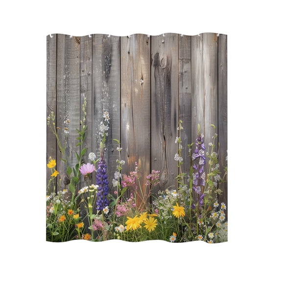 Qholemyo Polyester Shower Curtain 71x71 Inch Floral Print Water Repellent With Hooks Easy Install Bathroom Decor Divider