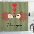 thumbnail image 1 of Ambesonne Hedgehog Shower Curtain, Loving Animal Couple, 69"Wx70"L, Multicolor, 1 of 3