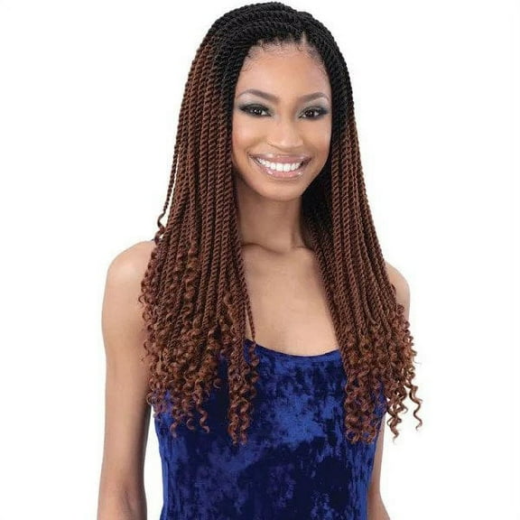 Freetress Synthetic Pre Looped Crochet Braid 3X GORGEOUS TWIST 18" (1 Jet Black)