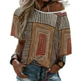 thumbnail image 3 of African Tribal Ethnic Colorful Bohemian Pattern Geometric Tribal Mud Ruffle Short Sleeve T-Shirt Women'S T-Shirts Tee Fashion, 3 of 6
