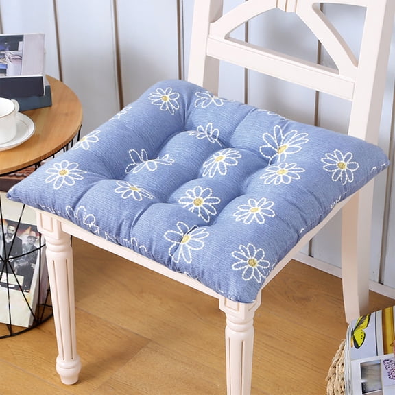 Seat Cushions for Home Use- Plush Cushion for Living Room Tatami- Plush Chair Cushion Winter Chair Cushion Dining Chair Stool Cushion- 16 Inch, Blue