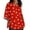 Red, variant on Plus Size Linen T Shirts Womens Floral/Dots Printed Crewneck Loose Graphic Tees 3/4 Sleeve Summer Fall Tops S-5XL (L, Red)