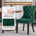 thumbnail image 6 of Westice Dining Chair Set of 6, Velvet Wingback Tufted Chairs for Dining Room with Nailhead Rivet Trim Design Pull Ring on Backrest Wood Legs for Kitchen, Green, 6 of 9