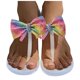 thumbnail image 2 of Bmisegm Ladies Summer Rhinestone Bow Jelly Clip Toe Beach Large Size Flat Transparent Sandals Womens Sandals Summer Clear 9, 2 of 8