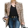thumbnail image 1 of Cardigan Blazer à Manches Longues pour Femmes, Hauts, Manteau à Imprimé Léopard, Complet Formel, 1 of 7