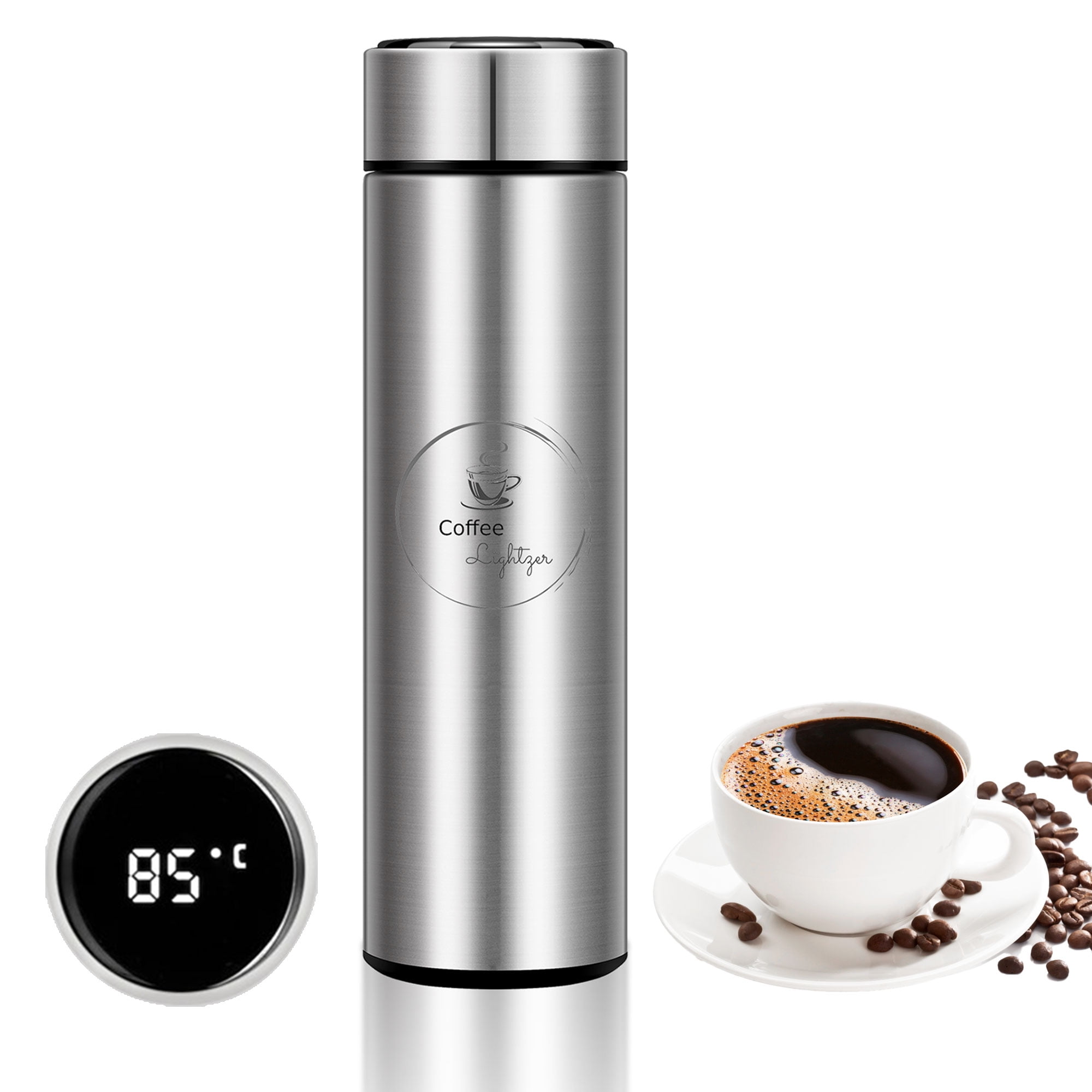 Smart Water Bottle 16.9 Oz with LCD Touch Screen Temperature Display Double  Wall Vacuum Stainless Steel - Walmart.com